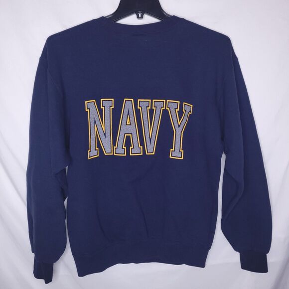 Vintage United States Navy Sweatshirt Mens Medium Navy Fleece - Picture 6 of 12